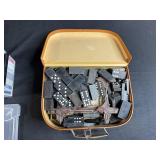 Collection of Vintage Playing Cards and Wooden Domino Set with Cases