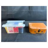 Collection of Vintage Playing Cards and Wooden Domino Set with Cases
