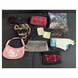 Assorted Vintage Gloves, Scarves, and Small Handbags Collection