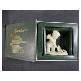 Holiday Collectibles Lot with Snowbabies Figurine, Wooden Reindeer, and Greeting Card Collection