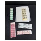 Collection of Vintage U.S. Postage Stamp Sheets and Blocks