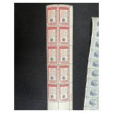 Collection of Vintage U.S. Postage Stamp Sheets and Blocks