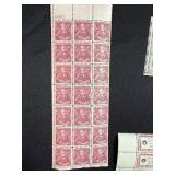 Collection of Vintage U.S. Postage Stamp Sheets and Blocks