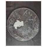 Holiday Serving Set with Decorative Plates and Jar of Red Striped Straws