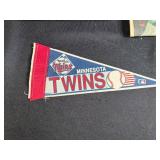 Minnesota Twins 1991 World Series Memorabilia Lot with Newspapers, Mini Pennant, and Homer Hanky