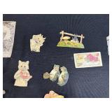 Collection of Antique and Vintage Paper Ephemera Die Cuts and Cards