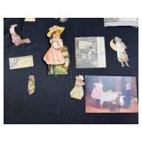 Collection of Antique and Vintage Paper Ephemera Die Cuts and Cards