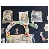 Collection of Antique and Vintage Paper Ephemera Die Cuts and Cards