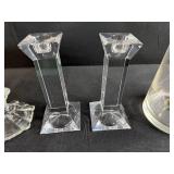 Limoges Bernardaud Votive Holder, Crystal Candlestick Holders, Hand-Painted Glass Pitcher