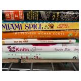 Collection of Assorted Books Including Cookbooks and Knitting Guides