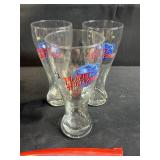 Planet Hollywood Glasses, Marble Cactus Bookends, and Mixed Napkin Ring Lot