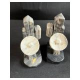 Planet Hollywood Glasses, Marble Cactus Bookends, and Mixed Napkin Ring Lot
