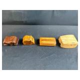 Set of 4 Handmade Wooden Keepsake Puzzles/Boxes with Unique Designs