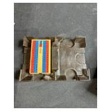 Assorted Board Game Dice, Cribbage Board, and Game Tokens Lot