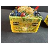 Pair of Handmade Decorative Floral Purses/Trinket Boxes with Handles