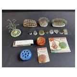 Collection of Vintage Flower Frogs and Floral Arrangers Assorted Styles