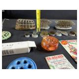 Collection of Vintage Flower Frogs and Floral Arrangers Assorted Styles