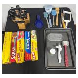 Large Kitchenware Collection with Knife Block, Utensils, Bakeware and Wraps