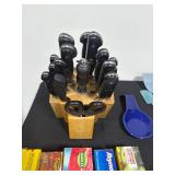 Large Kitchenware Collection with Knife Block, Utensils, Bakeware and Wraps