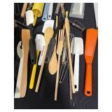 Kitchen Utensil Lot with White Toaster and Cover