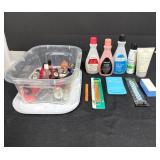 Nail Care Lot with Nail Polish Removers, Assorted Polishes, Lotion, and Files - quantities unverified