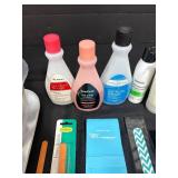 Nail Care Lot with Nail Polish Removers, Assorted Polishes, Lotion, and Files - quantities unverified
