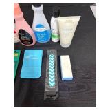 Nail Care Lot with Nail Polish Removers, Assorted Polishes, Lotion, and Files - quantities unverified