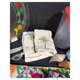 Beach and Summer Decor Collection with Bags, Pitcher, Clock, and Towels
