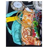 Beach and Summer Decor Collection with Bags, Pitcher, Clock, and Towels