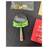 Mixed Lot: Dice, Dragonfly Magnifier, Books, and Political Photographs