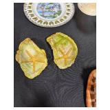 Handmade Gilded Oyster Trinket Dishes, Hand Carved Conch Cameo Shells, Decorative Florida Plate, Assorted Decorative Home Decor and Collectibles Lot