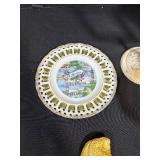 Handmade Gilded Oyster Trinket Dishes, Hand Carved Conch Cameo Shells, Decorative Florida Plate, Assorted Decorative Home Decor and Collectibles Lot