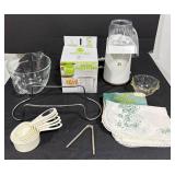 Kitchenware Collection with Glass Measuring Cup, Pressure Cooker Steamer, Popcorn Maker, and Utensils