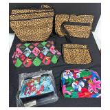 Assorted Shoulder Bags and Cosmetic Pouches Animal Print and Floral Designs Set of 6