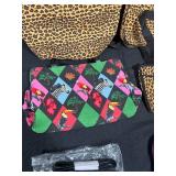 Assorted Shoulder Bags and Cosmetic Pouches Animal Print and Floral Designs Set of 6