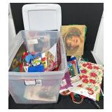 Large Collection of Gift and Holiday Gift Bags in Storage Tote