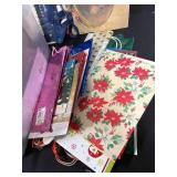 Large Collection of Gift and Holiday Gift Bags in Storage Tote