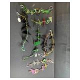 Collection of Handmade Glass Bead and Geometric Ornament Hangings