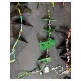 Collection of Handmade Glass Bead and Geometric Ornament Hangings