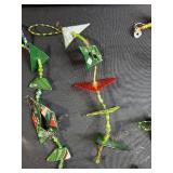 Collection of Handmade Glass Bead and Geometric Ornament Hangings