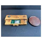 Wooden Cribbage Game Set with Storage Box and Solitaire Board