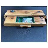 Wooden Cribbage Game Set with Storage Box and Solitaire Board