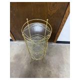 Three-Tier Gold Metal and Glass Plant Stand