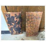 Vintage West African Kora, Metal Basket, Wooden Textile Printing Blocks Set