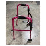 Walgreens Red Folding Walker with Wheels