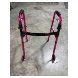 Walgreens Red Folding Walker with Wheels