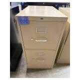 Lot of 3 Two-Drawer Metal Filing Cabinets, 29x15x25 and 29x15x18 Inches