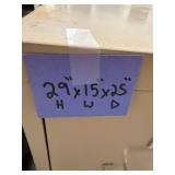 Lot of 3 Two-Drawer Metal Filing Cabinets, 29x15x25 and 29x15x18 Inches