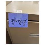 Lot of 3 Two-Drawer Metal Filing Cabinets, 29x15x25 and 29x15x18 Inches