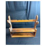 Vintage Wooden Two-Tier Wall Shelf Rack